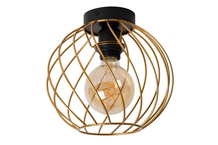 Lucide DANZA - Flush ceiling light - Ø 25 cm - 1xE27 - Matt Gold / Brass - turned off